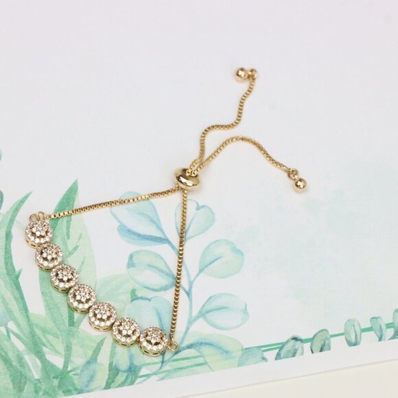 Elegant Rose Gold A-Bracelet with Sparkling Round Diamond Accents, XPAB0613 - Picture 7 of 12